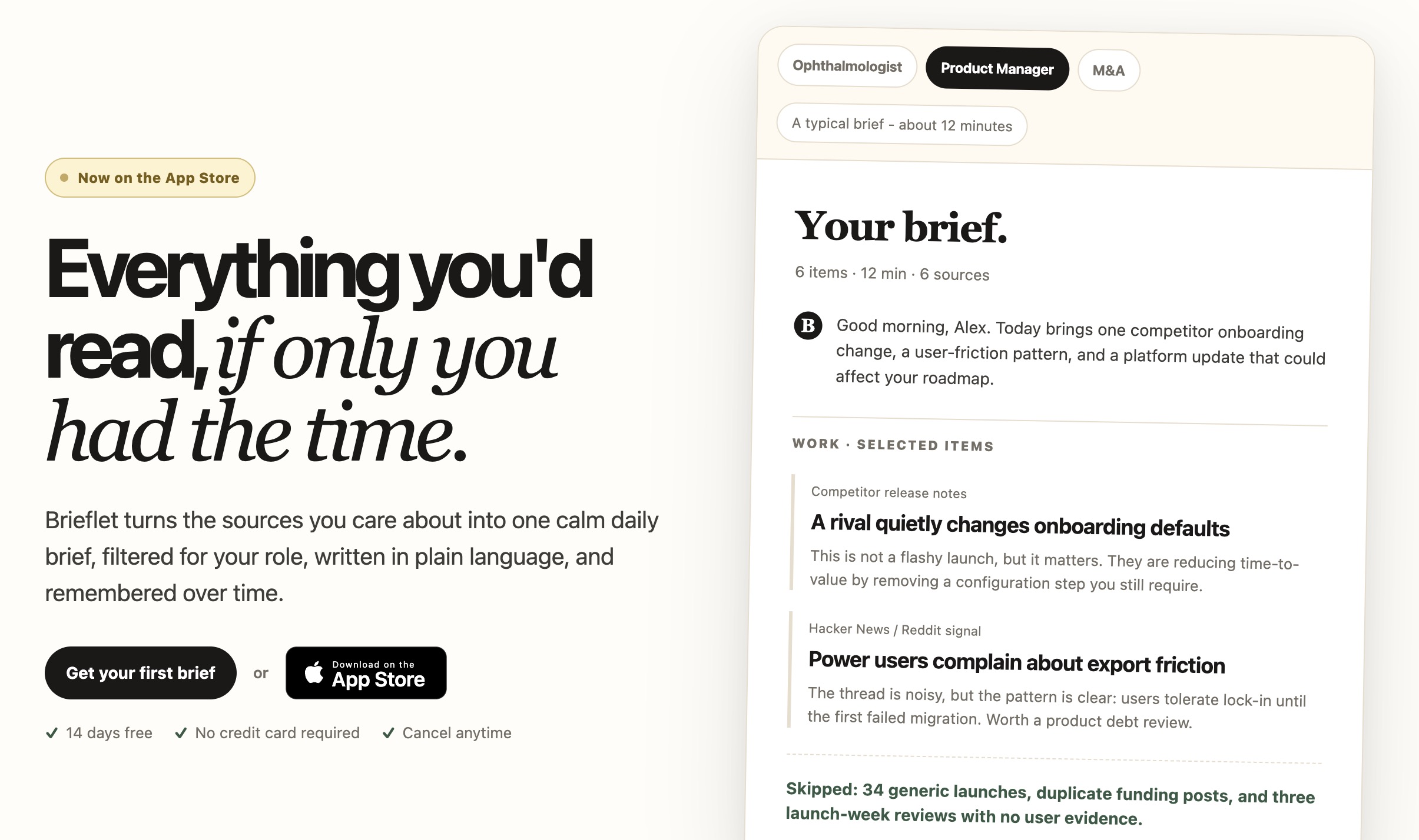 Brieflet - everything you'd read, if only you had the time