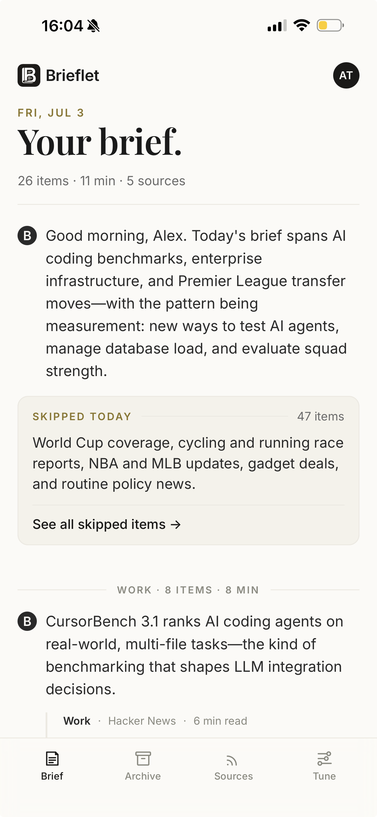 Brieflet on iPhone