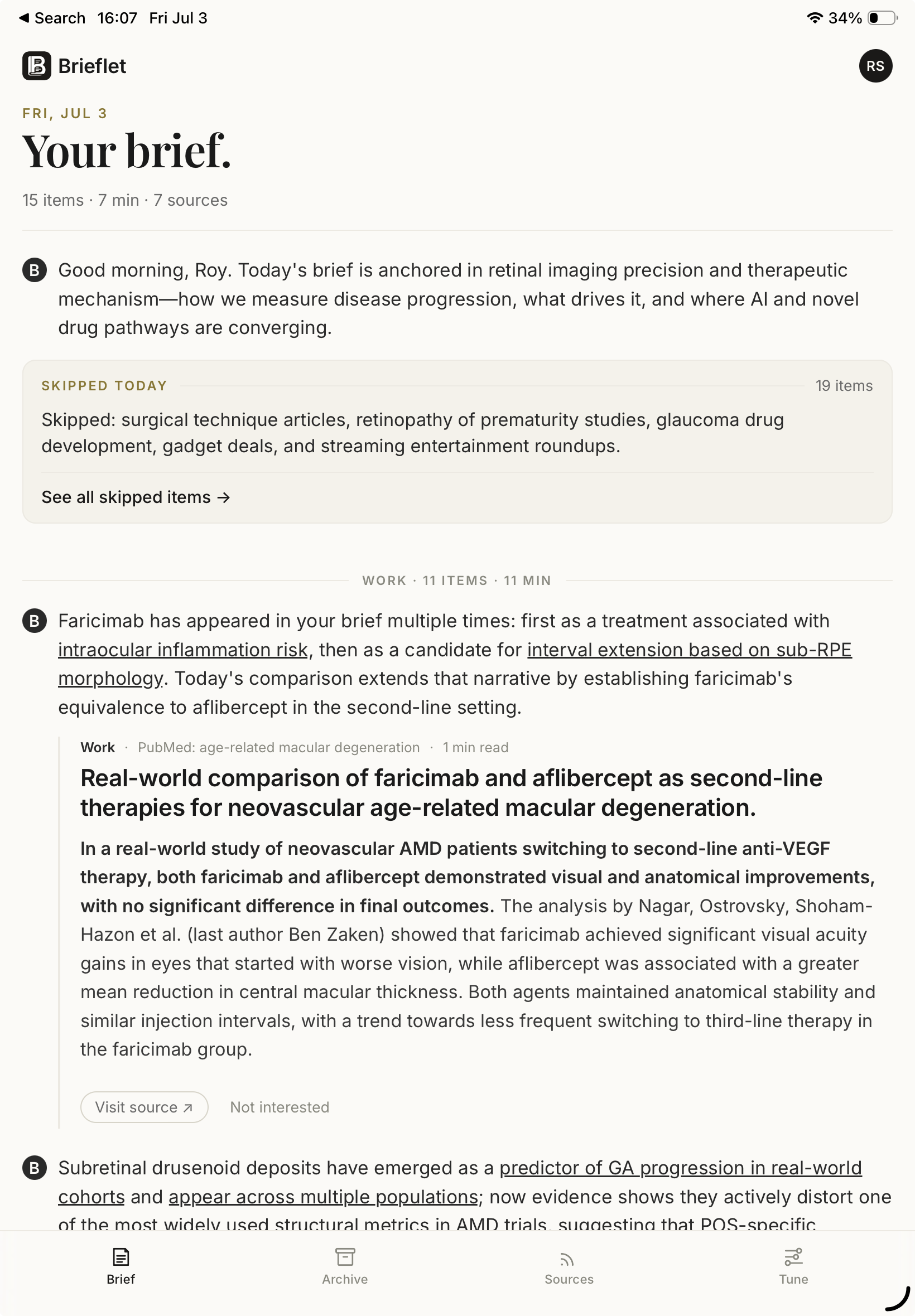Brieflet on iPad