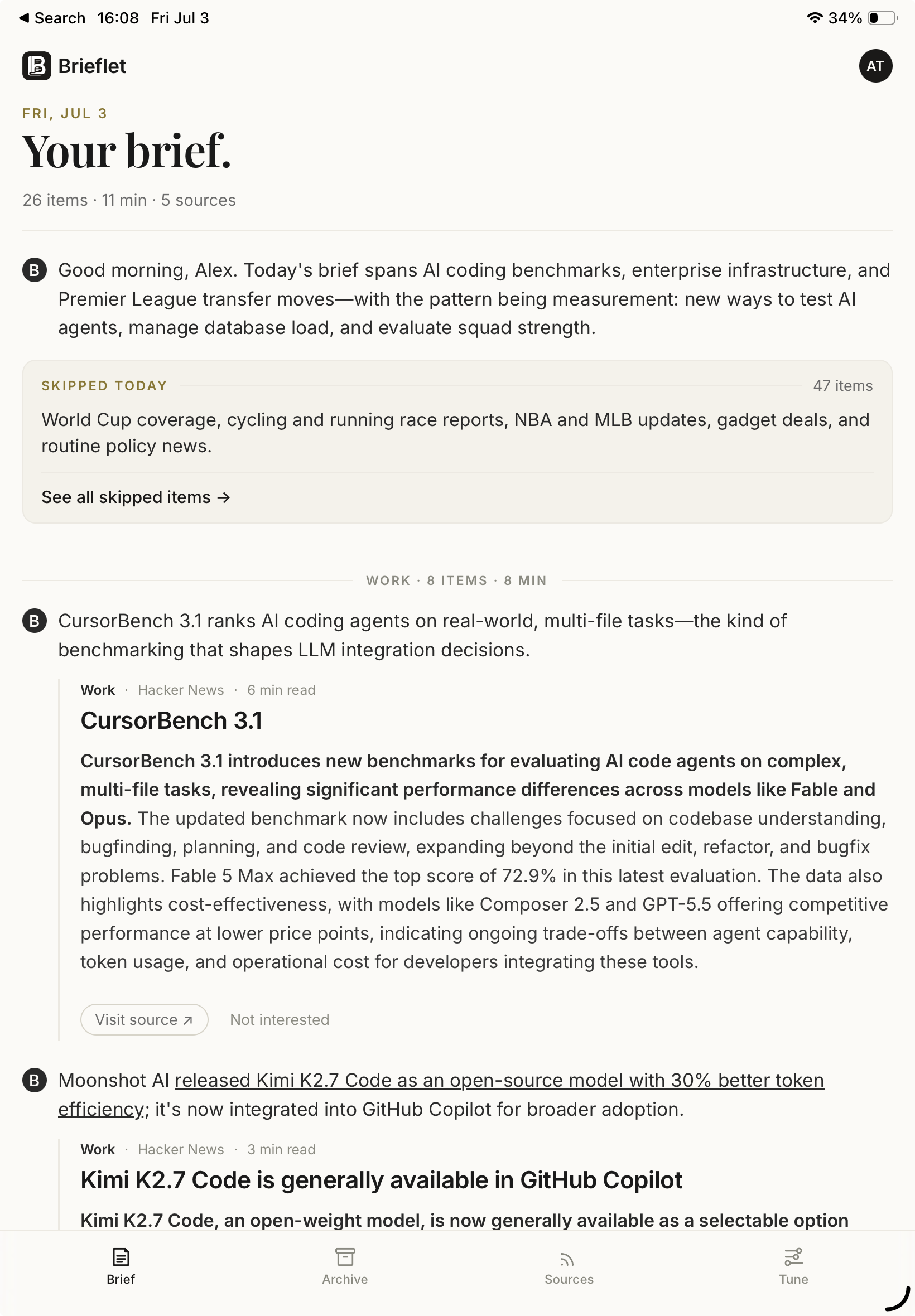 Brieflet on iPad