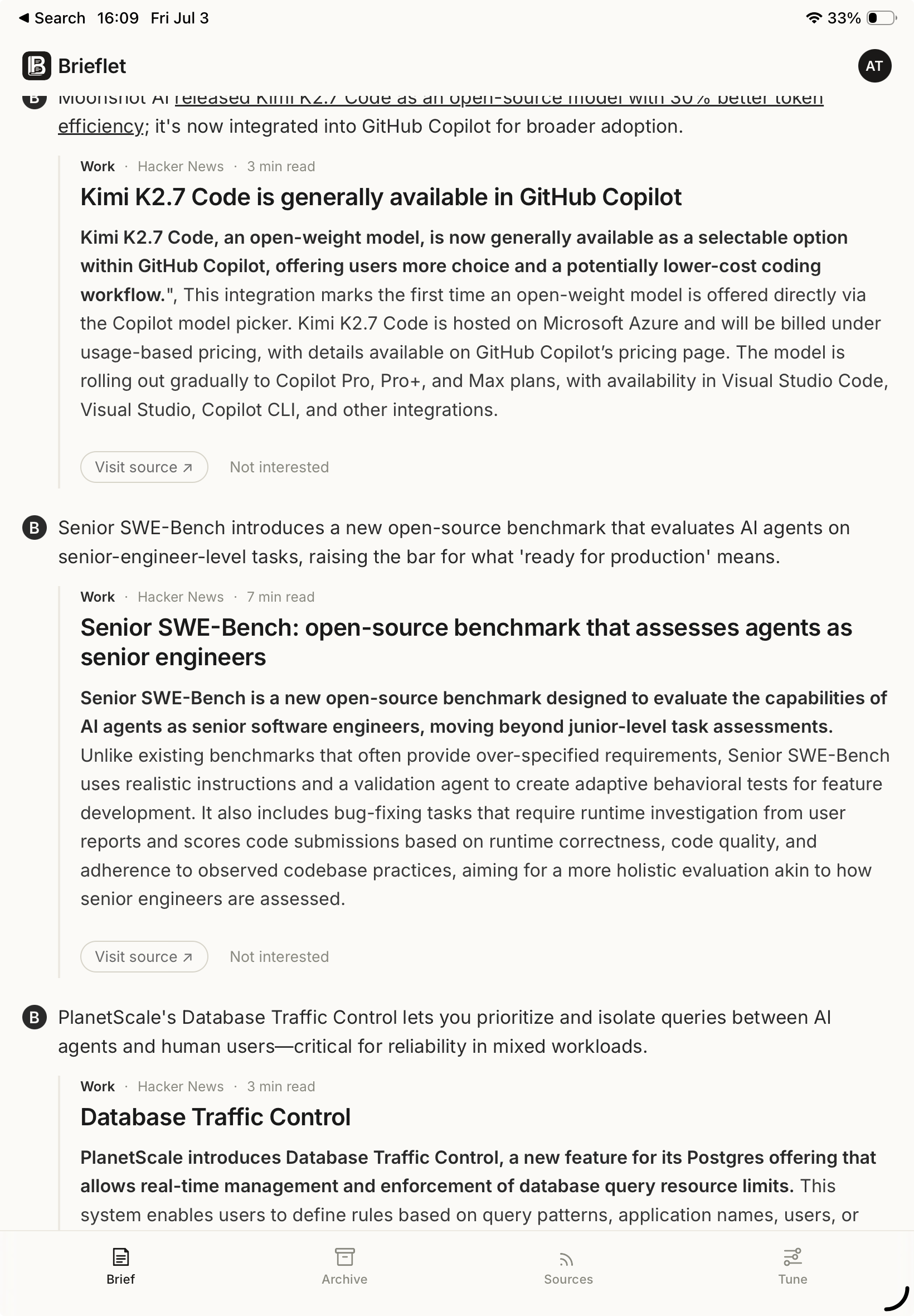 Brieflet on iPad