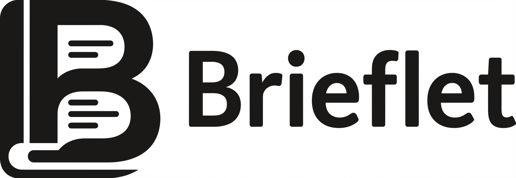 Brieflet logo, black, for light backgrounds
